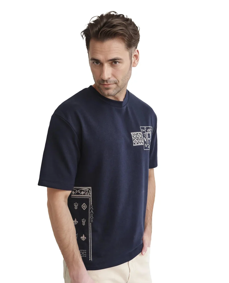 Rare Rabbit Men's Skinny Fit Polyester T-Shirt