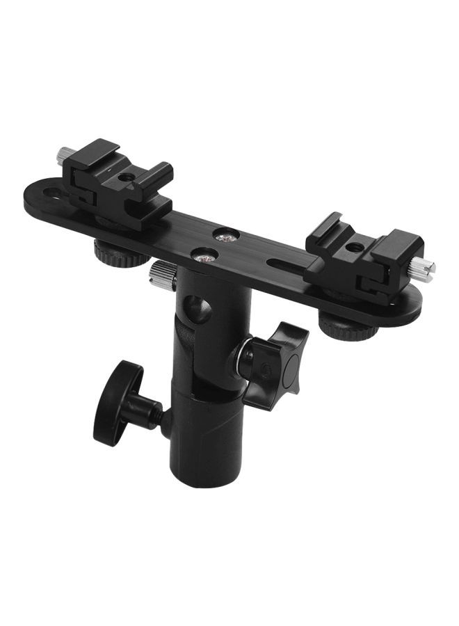 NIBEMINENT T-Shaped Dual Flash Bracket With Umbrella Holder For Canon/Nikon Black - Image 1