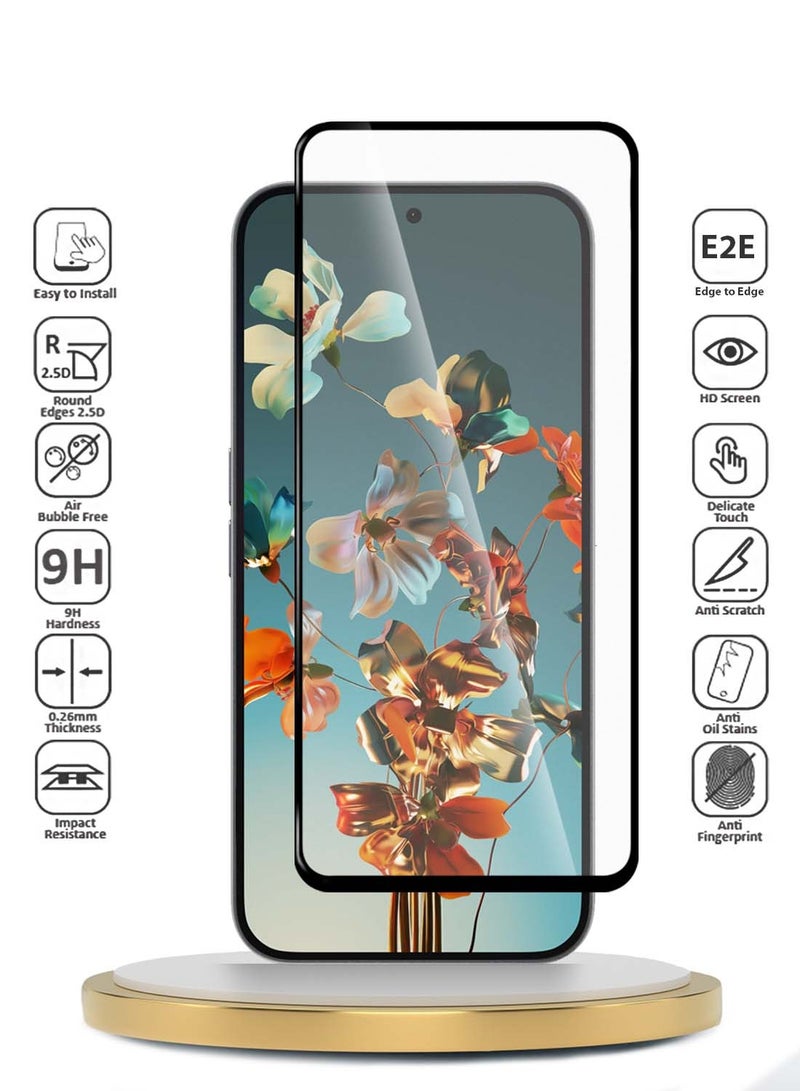 Wtech Nothing Phone (2a) Plus 5G 2024 / Nothing Phone (2a) 5G 2024 Premium E2E Series Full Glue Full Cover Tempered Glass Screen Protector - Clear/Black - Image 2