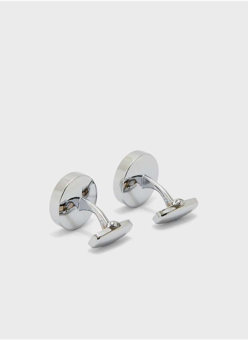 Robert Wood - Simple Round Cufflinks In Gift Box - Image 1