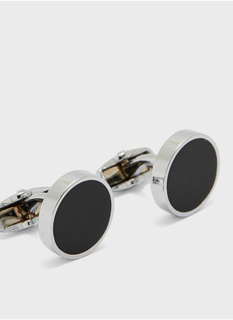 Robert Wood - Simple Round Cufflinks In Gift Box - Image 1
