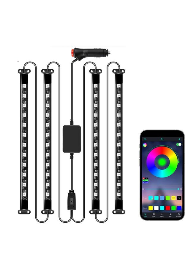LivTee Smart RGB LED Interior Lights, 2 Lines Design with USB Port, App Control, Music Mode and DIY Mode, Car Accessories Gifts for Women Men - Image 1