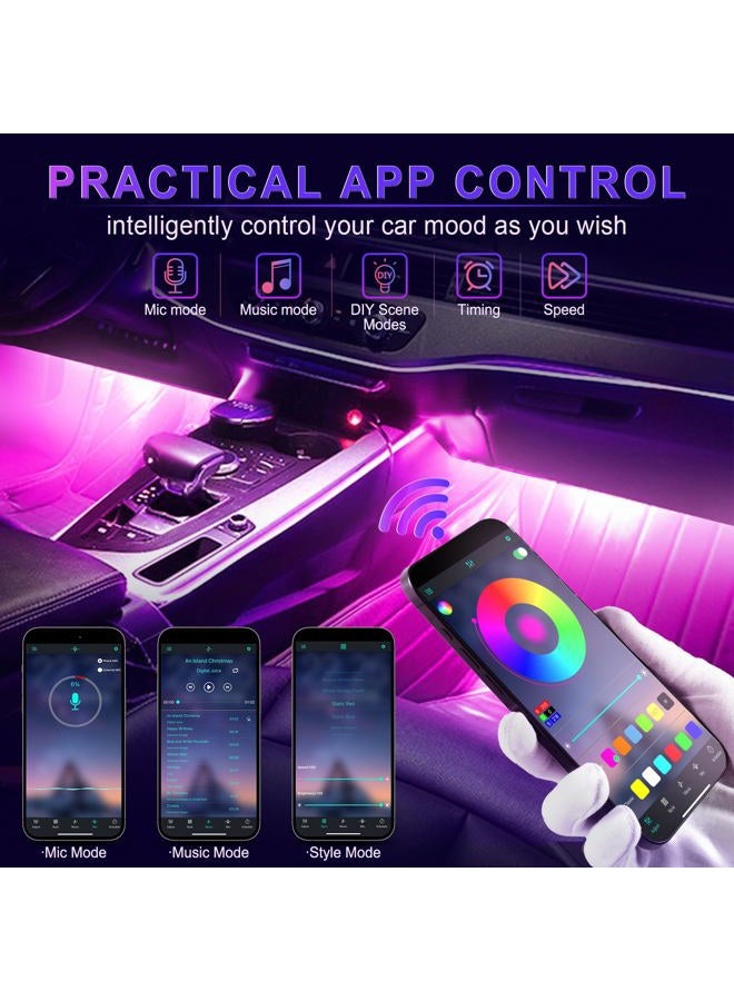 LivTee Smart RGB LED Interior Lights, 2 Lines Design with USB Port, App Control, Music Mode and DIY Mode, Car Accessories Gifts for Women Men - Image 4