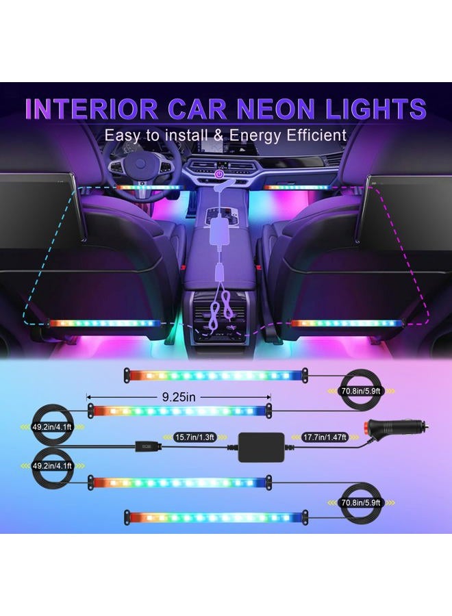 LivTee Smart RGB LED Interior Lights, 2 Lines Design with USB Port, App Control, Music Mode and DIY Mode, Car Accessories Gifts for Women Men - Image 3