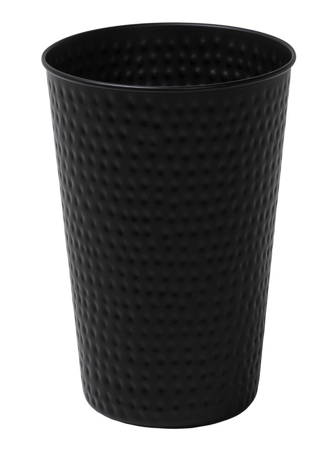happimess HPM1110A Axel Modern Minimalist Hammered Steel 2-Gallon Wastebasket for Home, Bathroom, Living Room, Office, Bedroom, Kitchen, Matte Black - Image 1