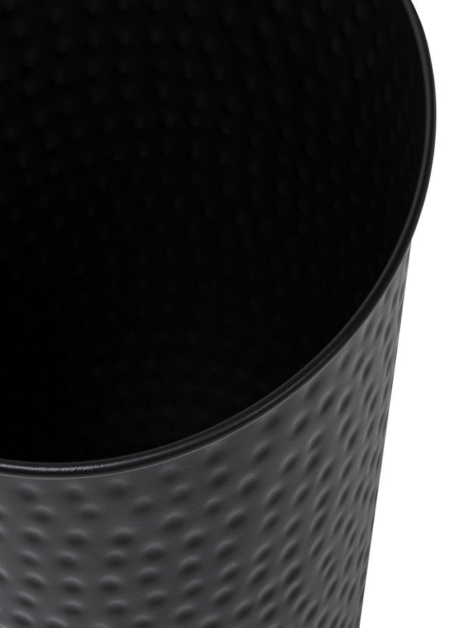 happimess HPM1110A Axel Modern Minimalist Hammered Steel 2-Gallon Wastebasket for Home, Bathroom, Living Room, Office, Bedroom, Kitchen, Matte Black - Image 5