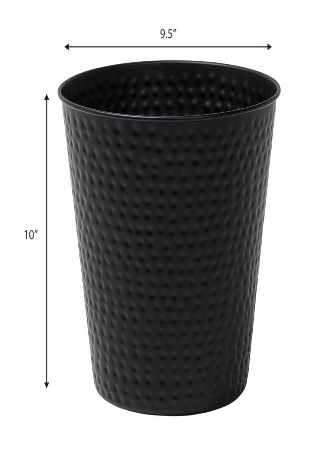happimess HPM1110A Axel Modern Minimalist Hammered Steel 2-Gallon Wastebasket for Home, Bathroom, Living Room, Office, Bedroom, Kitchen, Matte Black - Image 4