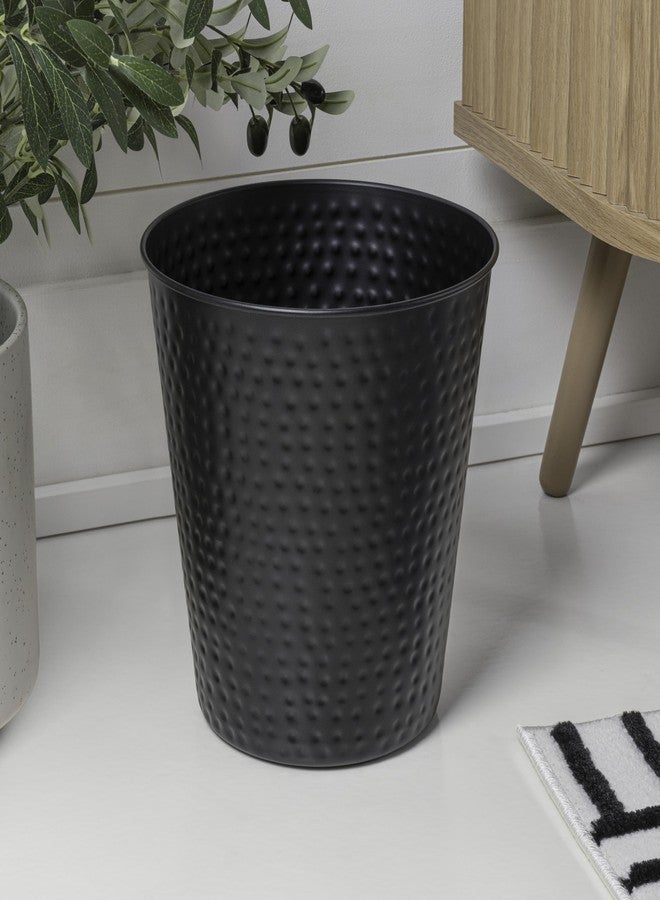 happimess HPM1110A Axel Modern Minimalist Hammered Steel 2-Gallon Wastebasket for Home, Bathroom, Living Room, Office, Bedroom, Kitchen, Matte Black - Image 2