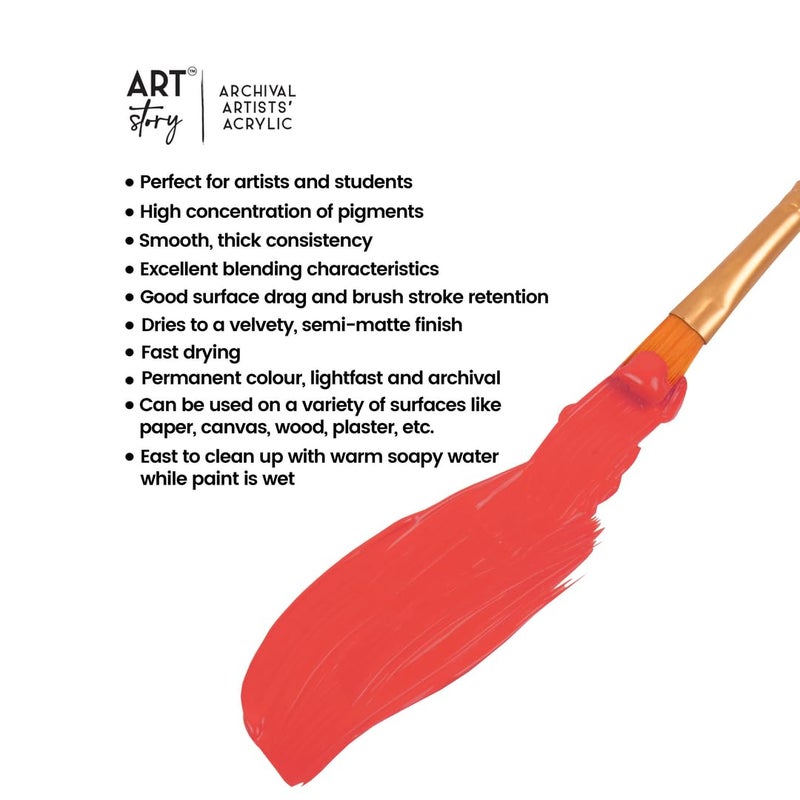itsy-bitsy Art Story Artists Acrylic Paint Set - Pastel 8 colours X 30ml each| for Paper, Canvas, MDF, Wall, Glass, Plastic, Metal, Terracotta|Premium Multi Surface paint for DIY Art & Craft| For Beginners Students Adults - Image 5