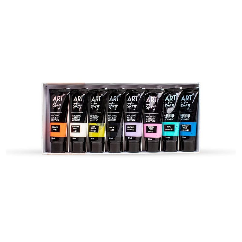 itsy-bitsy Art Story Artists Acrylic Paint Set - Pastel 8 colours X 30ml each| for Paper, Canvas, MDF, Wall, Glass, Plastic, Metal, Terracotta|Premium Multi Surface paint for DIY Art & Craft| For Beginners Students Adults - Image 4