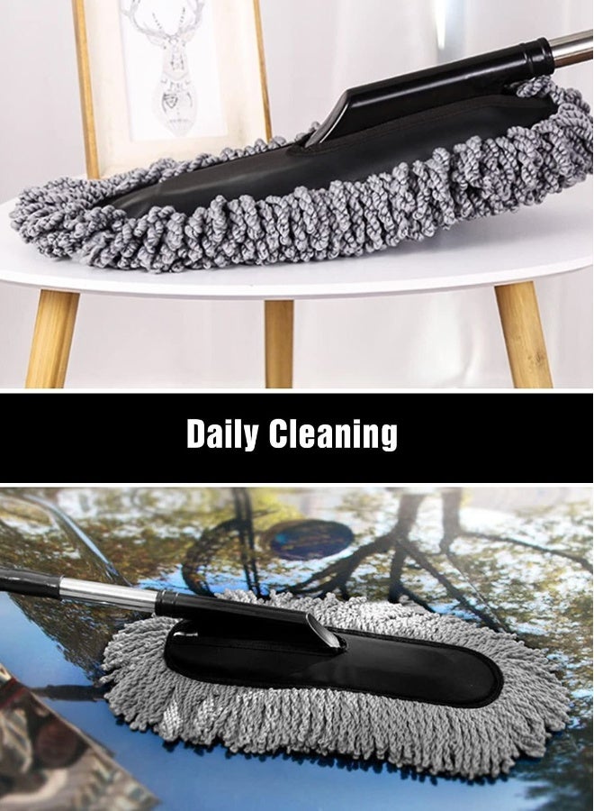Beauenty Car Duster - Extendable Long Handle Microfiber Car Duster, Scratch-Free Exterior Car Cleaning Tool, Dust Brush for Trucks, Pickups,  Motorcycles, and More, Gray. - Image 5