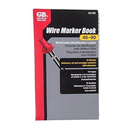 Gardner Bender 42-030 Pocket Wire Marker Booklet, Identification Pack Includes: Numbers 46-90 - Image 2