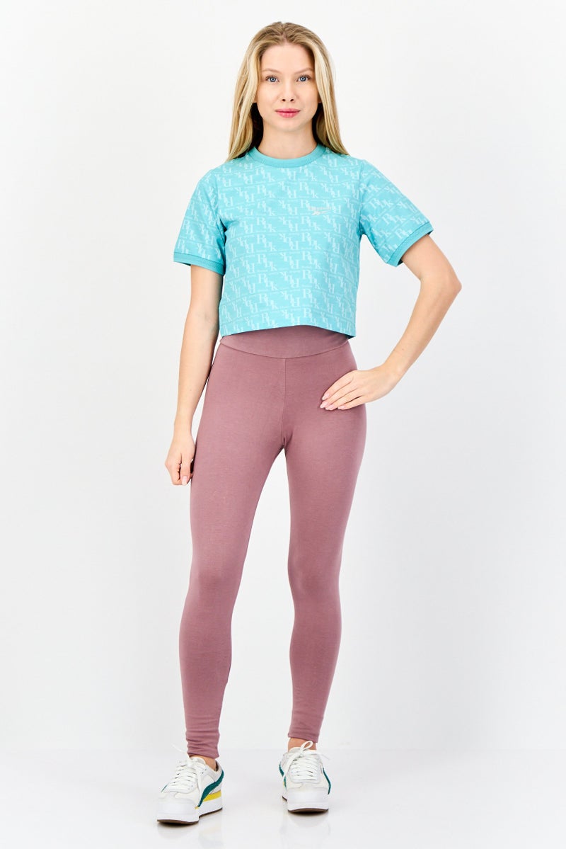 Reebok تي شيرت رياضي نسائي بأكمام قصيرة مناسب في الهواء الطلق، أخضر فاتح - Image 3