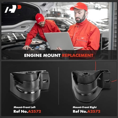 A-Premium 2PCS Front Left and Right Engine Motor Mount Set Compatible with Jeep Wrangler 1987-1995, Cherokee 1987-2001, Comanche 1987-1992, Wagoneer 1987-1990, 4.0L 4.2L, Replace# 52019201AB, 52019201 - Image 2