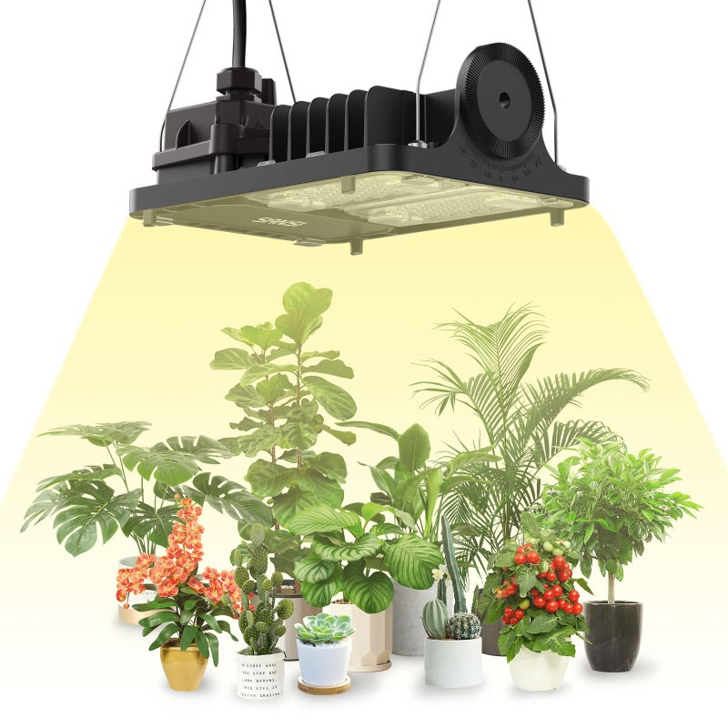 Sansi مصباح نمو LED قابل للتعتيم 100 واط من SANSI للنباتات الداخلية، مصباح نمو نباتات طيف كامل IP54 مقاوم للماء مع عدسة بصرية لزراعة الهيدروبونيك (PPF 158 ميكرومول/ثانية، تغطية: 9 قدم مربع) - Image 1