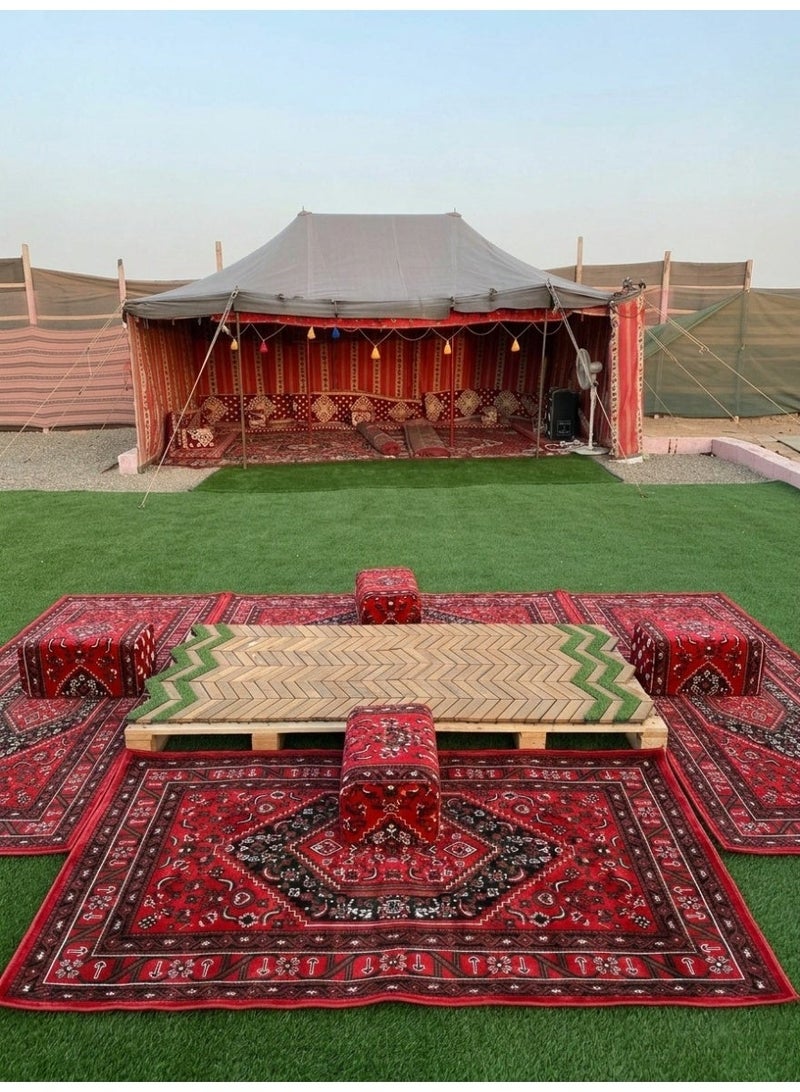 سجادتي مدة البر القوس من سجادتي مستوحاة من النقوش الشرقية بتفاصيل أنيقة وألوان دافئة تناسب أجواء البر مقاس 80×150 سم - Image 1