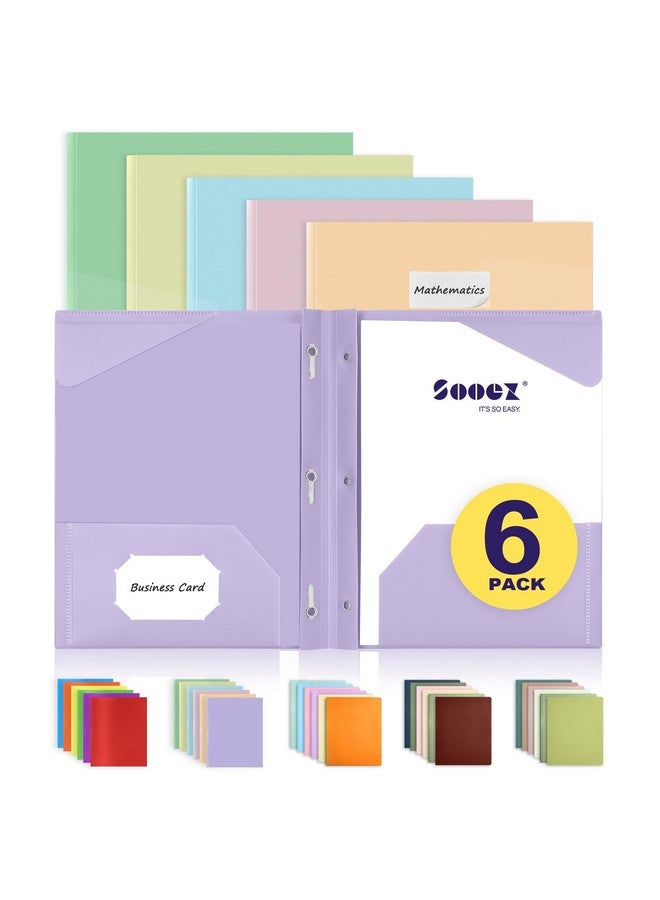 سويز مجموعة من 6 مجلدات جيب مع شوكات، مجلدات باستيل، لوازم العودة إلى المدرسة، مجلدات جمالية، مجلدان للملفات الجيبية، بحجم الرسالة - Image 1