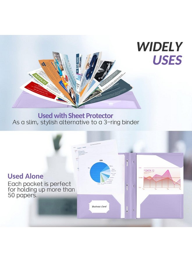سويز مجموعة من 6 مجلدات جيب مع شوكات، مجلدات باستيل، لوازم العودة إلى المدرسة، مجلدات جمالية، مجلدان للملفات الجيبية، بحجم الرسالة - Image 2
