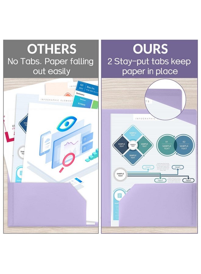 سويز مجموعة من 6 مجلدات جيب مع شوكات، مجلدات باستيل، لوازم العودة إلى المدرسة، مجلدات جمالية، مجلدان للملفات الجيبية، بحجم الرسالة - Image 3