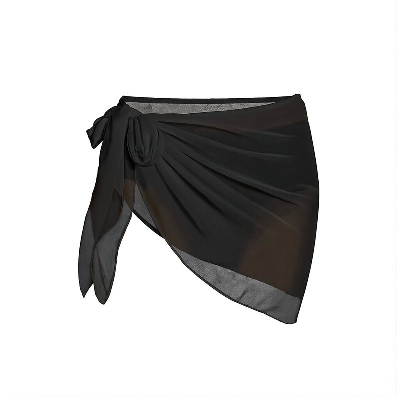 Beach Sarong Cover Up Short Chiffon Skirt for Swimwear Women Multi Scene Use White 50*140cm - Image 1