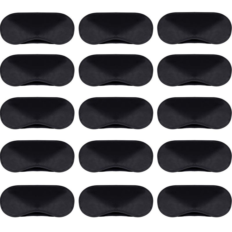 12 عبوة قناع النوم قناع العين مع وسادة أنف وأشرطة مرنة للنساء والرجال باللون الأسود