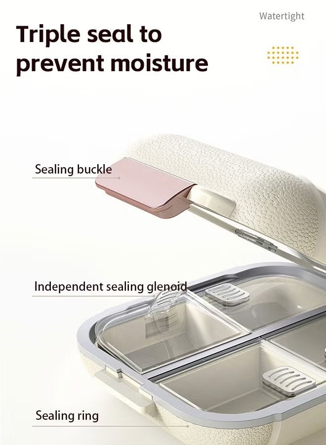 فزاع منظم حبوب الدواء اليومي، مخزن حبوب الدواء المحمول، منظم علبة حبوب الدواء، حاوية حامل أدوية … شبكات لمكملات الدواء، زيت السمك7لأسبوع كبير مع - Image 2