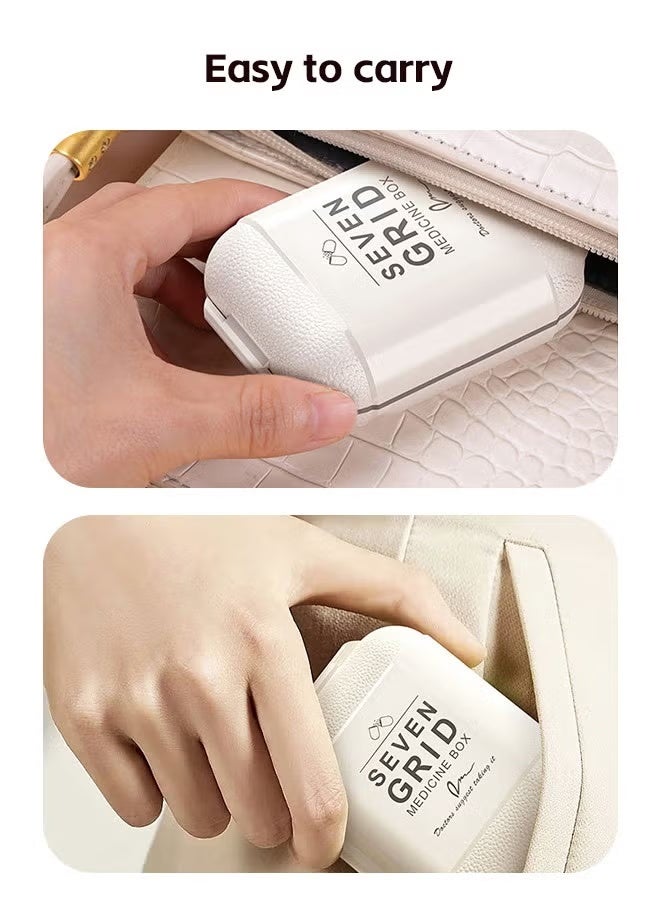 فزاع منظم حبوب الدواء اليومي، مخزن حبوب الدواء المحمول، منظم علبة حبوب الدواء، حاوية حامل أدوية … شبكات لمكملات الدواء، زيت السمك7لأسبوع كبير مع - Image 4