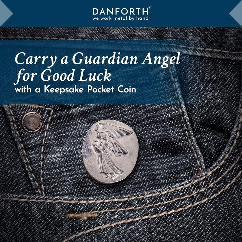 DANFORTH â€“ Vilmain Pocket Angel Tokens/Coins, Pewter, Made in The USA, Gift Bag (Pack of 50) - Image 2