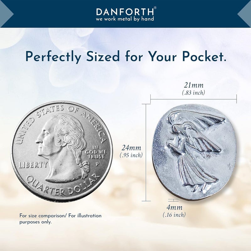 DANFORTH â€“ Vilmain Pocket Angel Tokens/Coins, Pewter, Made in The USA, Gift Bag (Pack of 50) - Image 5