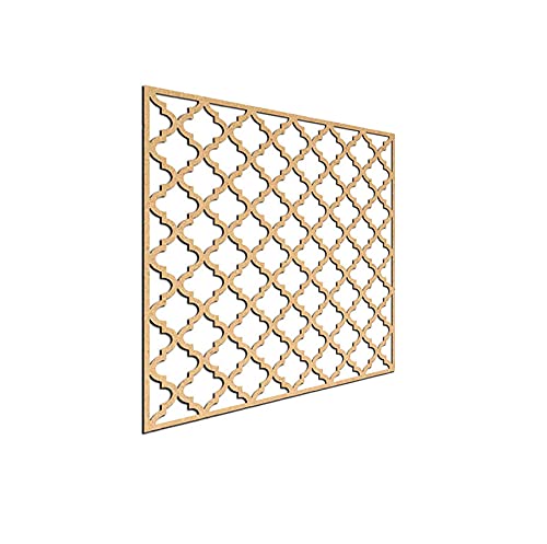 Haoser Haoser Pine MDF4mm Wooden Panel for Room DividerPartition Wall Decor Pack of 1 Geometric Laser Cut Carved Panel Panle1_LxW30x30cm  - Image 2