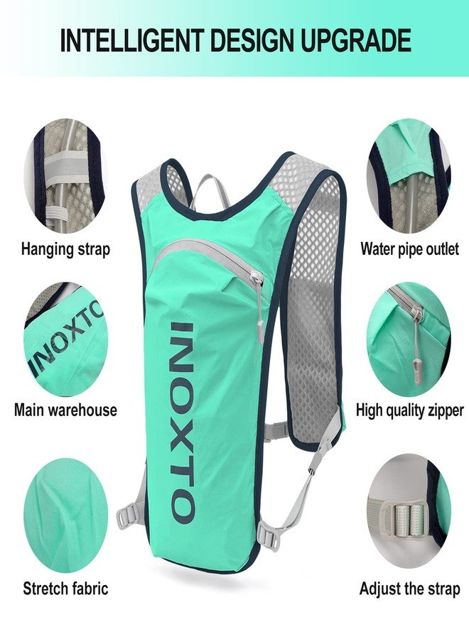 INOXTO Running Hydration Vest Backpack,Lightweight Insulated Pack with 1.5L Water Bladder Bag Daypack for Hiking Trail Running Cycling Race Marathon for Women Men (Light Green) - Image 4