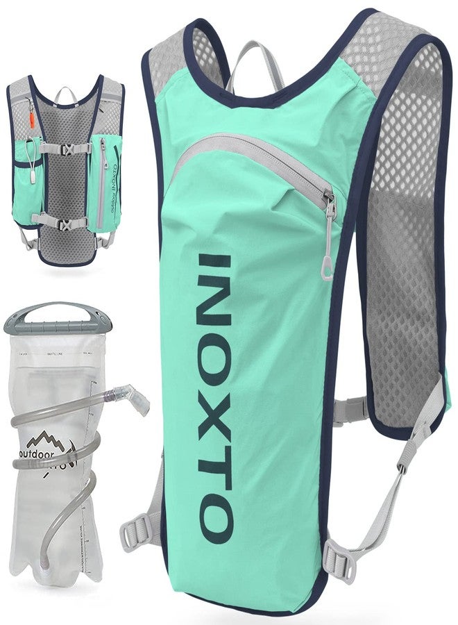 INOXTO Running Hydration Vest Backpack,Lightweight Insulated Pack with 1.5L Water Bladder Bag Daypack for Hiking Trail Running Cycling Race Marathon for Women Men (Light Green) - Image 1