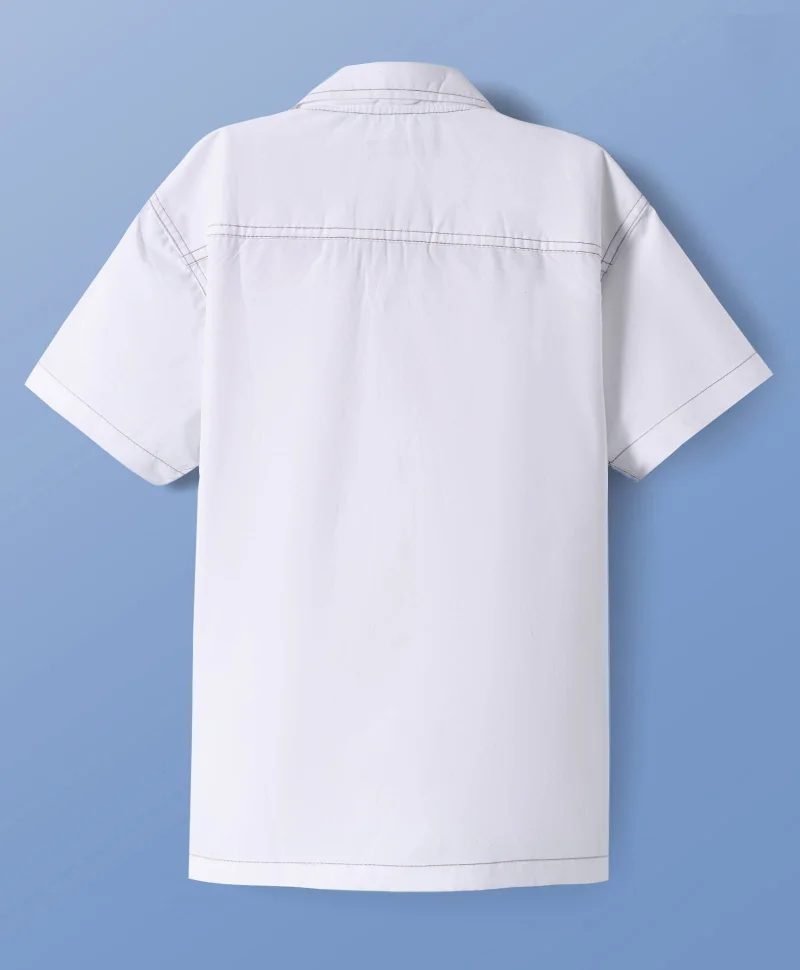 Pine Kids Pine Kids Half Sleeves Solid Shirt - White