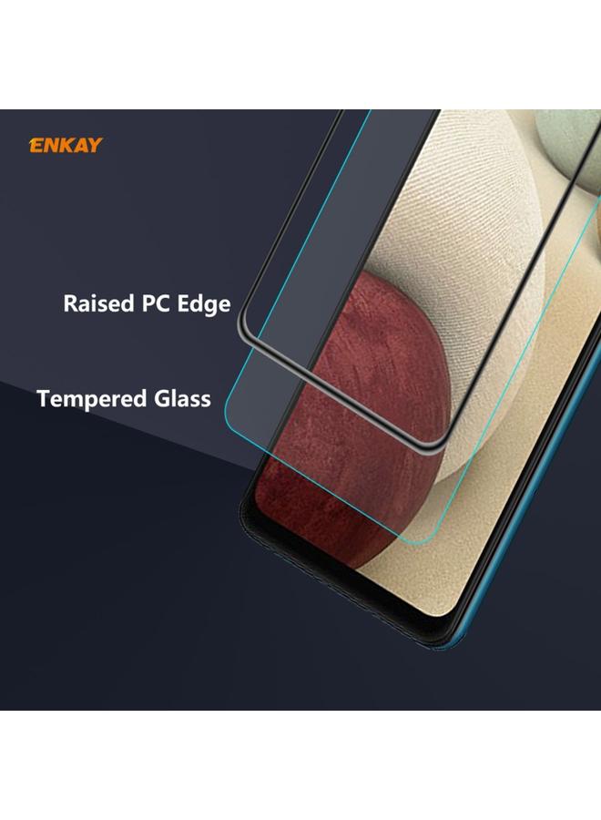 ENKAY Samsung Galaxy A12 2 PCS ENKAY Hat Prince Anti drop Full Glue Tempered Glass Full Screen Film Anti fall Protector - Image 3