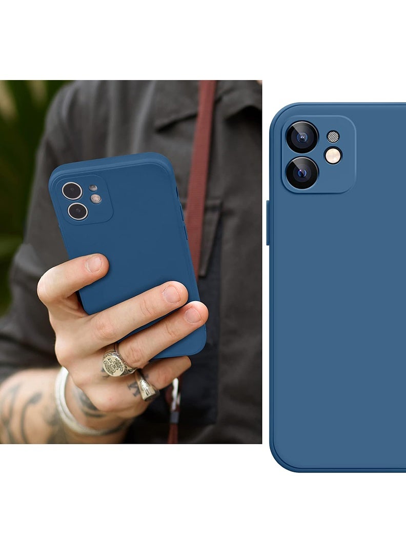 Theodor Protective Ultra Slim Fit Case Liquid Silicone Gel Cover with Full Body Protection Anti-Scratch Shockproof Case For iPhone 12 LIQUID SILICON NAVY BLUE  - Image 5