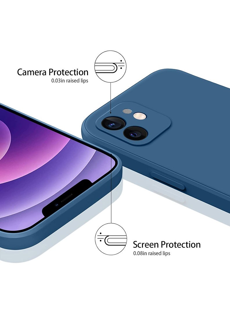 Theodor Protective Ultra Slim Fit Case Liquid Silicone Gel Cover with Full Body Protection Anti-Scratch Shockproof Case For iPhone 12 LIQUID SILICON NAVY BLUE  - Image 4