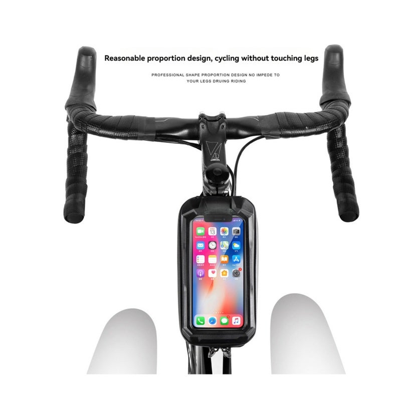 WILD MAN Mountain Bike Front Beam Bag Hard Shell EVA Waterproof Touchscreen Phone Holder - Compartment Design Bike Phone Mount for Cycling - Image 3