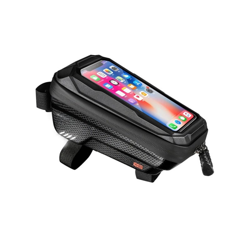 WILD MAN Mountain Bike Front Beam Bag Hard Shell EVA Waterproof Touchscreen Phone Holder - Compartment Design Bike Phone Mount for Cycling - Image 1