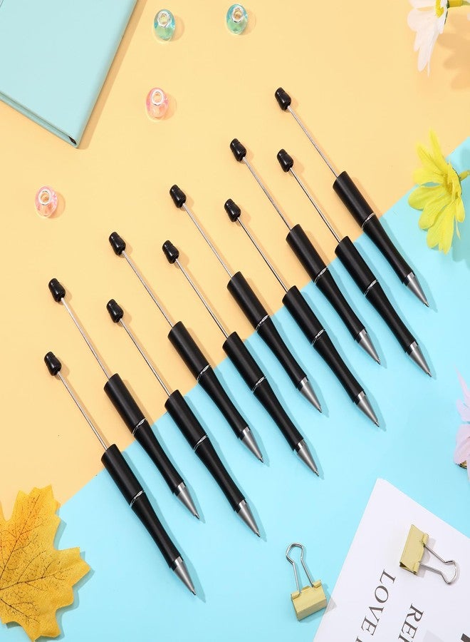 TecUnite 200 Pcs Black Ink Beadable Pens Bulk Plastic Bead Ballpoint Pen for DIY Teacher Bridal Graduation Gift Office(Black) - Image 4