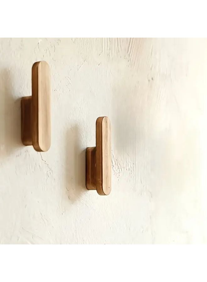 4pcs Rustic Wooden Wall Hooks Handcrafted Easy Install Home Decor Storage Solution - Image 5