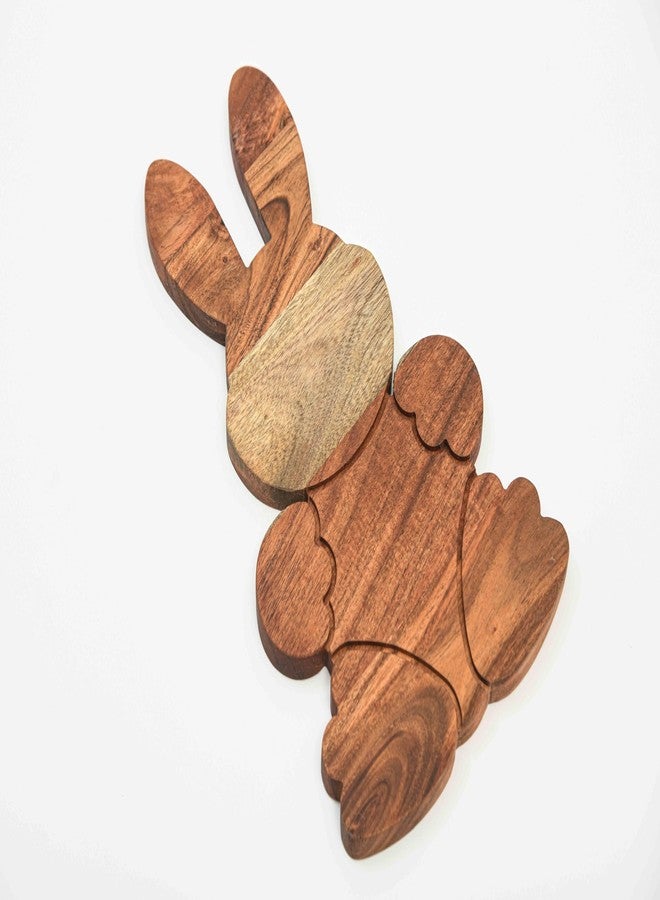 Affinity Decor Bunny Shaped Wood Serving Board, Wood Cutting Board for Kitchen, Wooden Charcuterie Boards, Serving Platter for Cheese and Food, 15" x 8.7" - Image 4