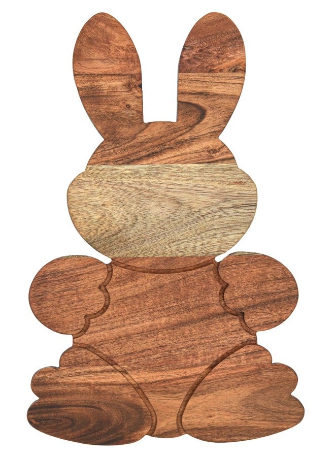 Affinity Decor Bunny Shaped Wood Serving Board, Wood Cutting Board for Kitchen, Wooden Charcuterie Boards, Serving Platter for Cheese and Food, 15" x 8.7" - Image 1