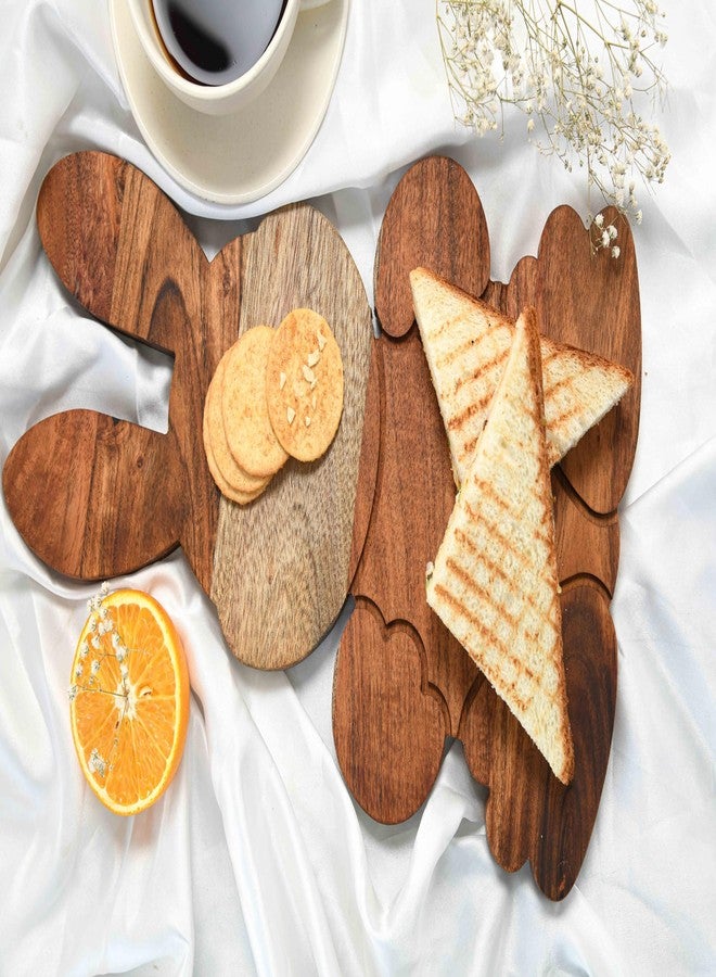 Affinity Decor Bunny Shaped Wood Serving Board, Wood Cutting Board for Kitchen, Wooden Charcuterie Boards, Serving Platter for Cheese and Food, 15" x 8.7" - Image 2