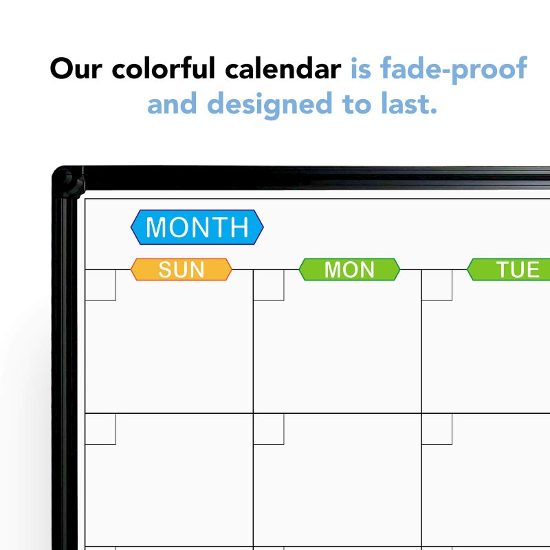 JILoffice Dry Erase Calendar Whiteboard 48 X 36 Inch - Magnetic White Board Calendar Monthly, Black Aluminum Frame Wall Mounted Board for Office Home and School - Image 2