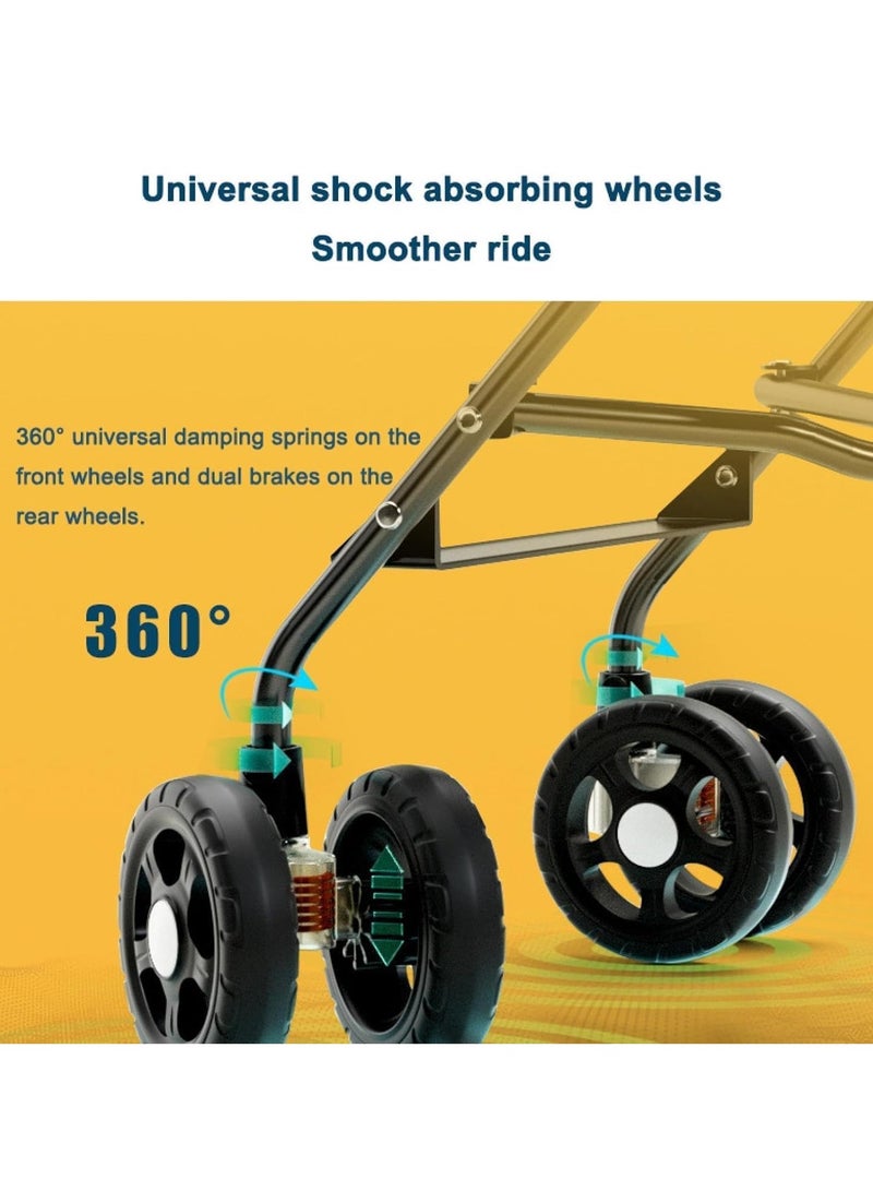 Lightweight Stroller Foldable Baby Stroller With Sun Canopy Travel Stroller with Cup Holder and Storage Basket Toddler Stroller 5-Point Safety Harness - Image 3
