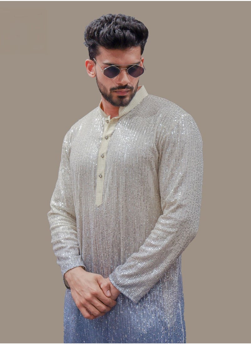 Fashion & Lifestyle - Sequins Dual Shade Kurta - Image 1