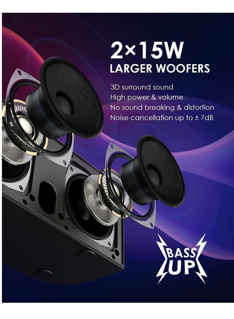 NEW Smart Berry M25 Bluetooth PA Speaker System with 2 UHF Wireless Microphones – Portable Karaoke Machine for Adults & Kids, LED Light, Echo, Bass Adjustment, Vocal Cut for Home & Outdoor Parties  - Image 2