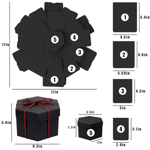 Koogel Explosion Gift Box, Handmade Exploding Photo Album Preassembled Surprise Picture Pop Up Love Box with Creative DIY Scrapbooking Accessories for Anniversary Birthday Wedding - Image 2