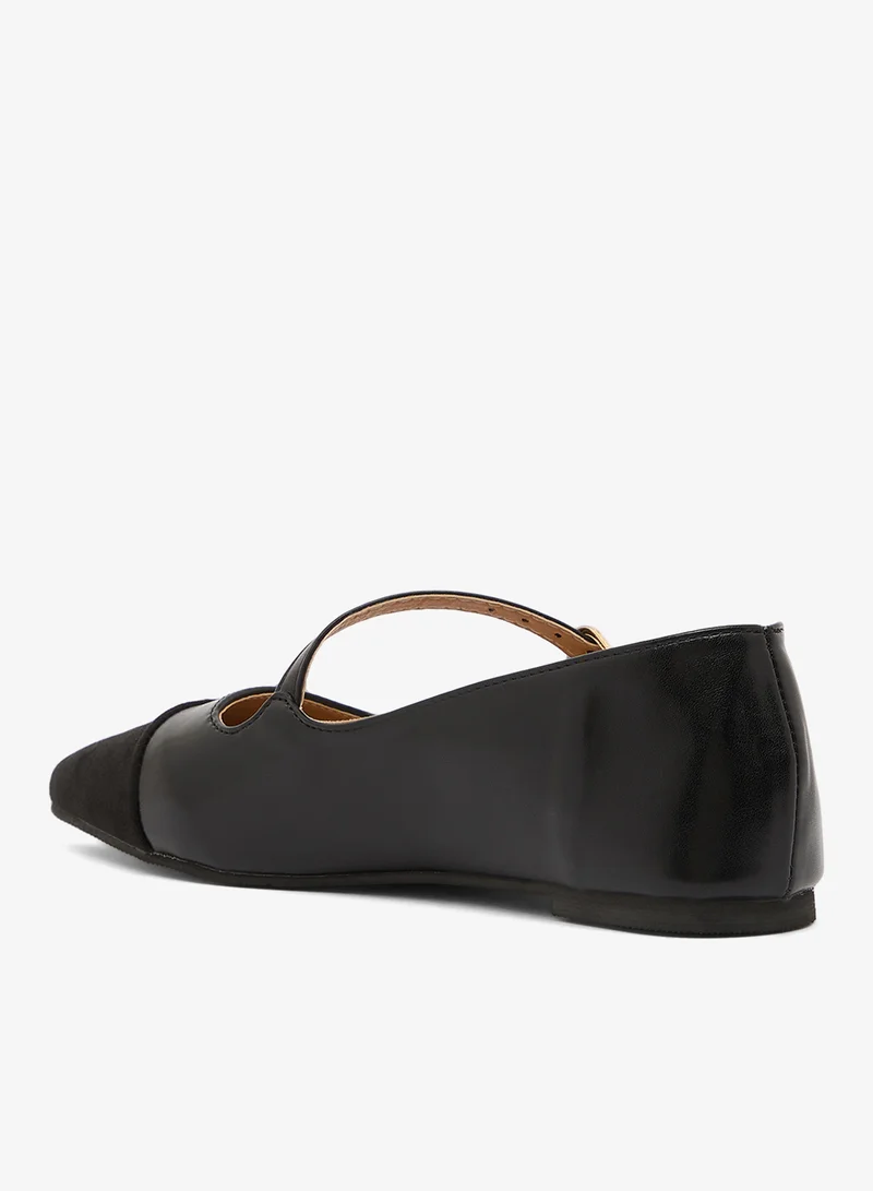 ELLA Black Suede Two Tone Ballet Flats for Women | Best Price UAE