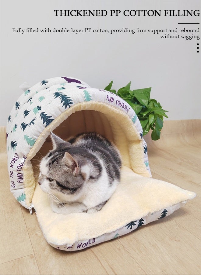 DUNISO Half-Enclosed Cat Bed,Cat House, Cat Cave, Cat Sleeping Bed,Soft Plush Indoor Pet Bed Sofa,Washable Dog Bed,Portable Winter Warm Pet Bed Puppy Dog Calming Bed,Foldable Pet Cave Bed for Dogs and Small Cats - Image 5